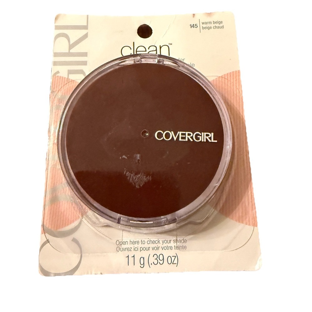 CoverGirl Clean Pressed Powder 145 Warm Beige New Sealed NOS Vintage Packaging